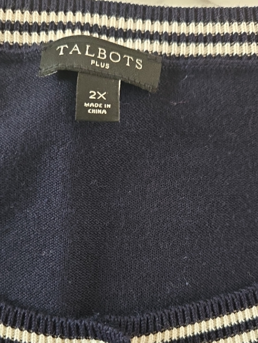 Talbots Navy Anchor Cardigan Sweater Coastal Grandmother Nautical Prep 2X - Picture 6 of 9